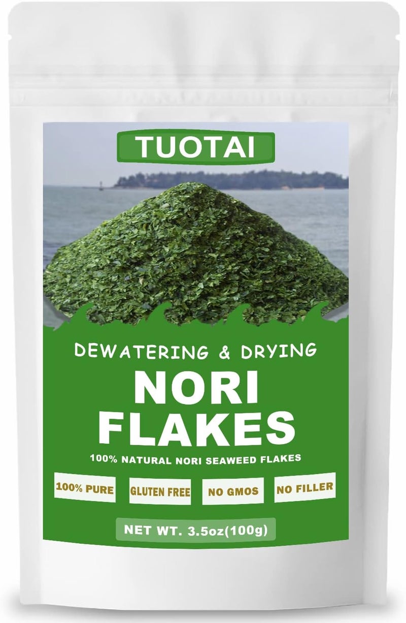 TUOTAI 100% Pure Nori Seaweed Flakes - Vegan, Gluten Free, No Additives - Image 1
